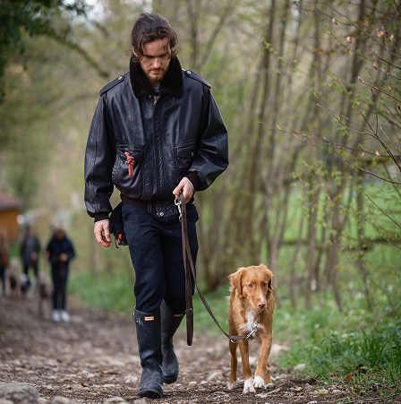 Whisky on a walk through the woods