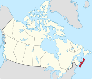 Map of Canada with Nova Scotia highlighted